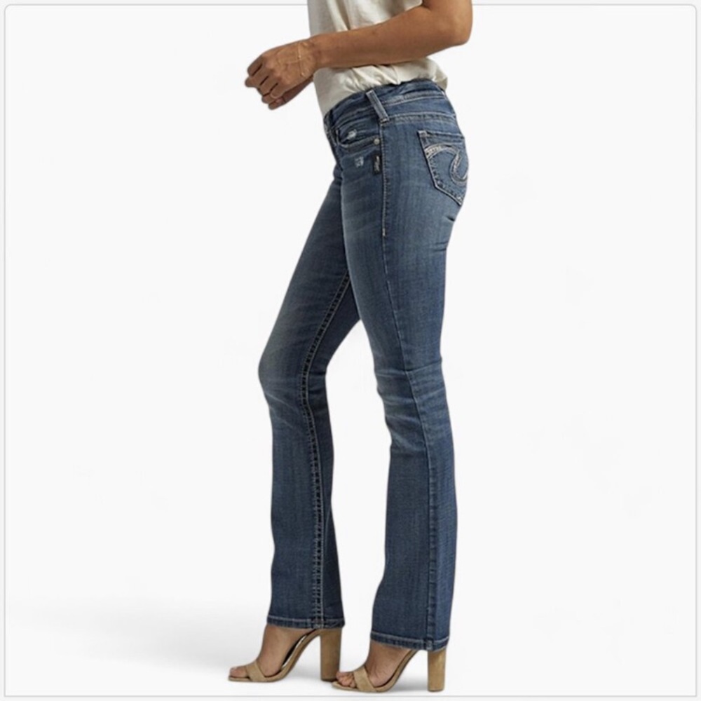 Silver Jeans Co. Tuesday Low Rise Slim Bootcut Indigo Blue Jeans Stretch Size 27